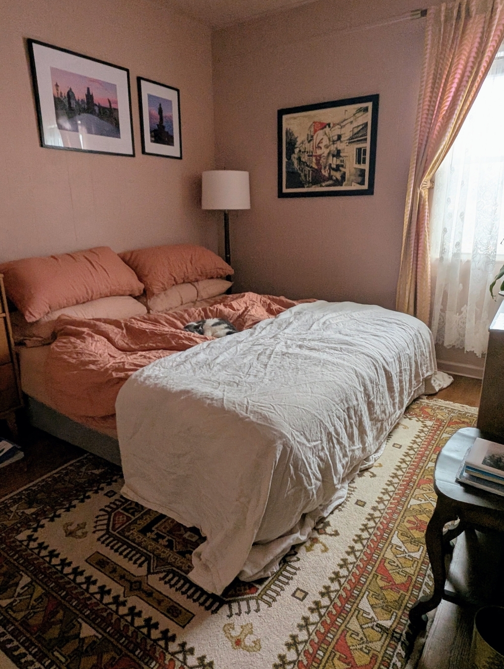 Bedthreads Linen King Fitted Sheet Plus Two King Pillow Covers - Hazelnut Color